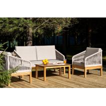  "Канны" лаунж-зона 4-местная из роупа со столиком "Канны" цвета "дуб", основание дуб, роуп бежевый, фото 3 