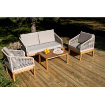  "Канны" лаунж-зона 4-местная из роупа со столиком "Канны" цвета "дуб", основание дуб, роуп бежевый, фото 4 