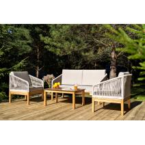  "Канны" лаунж-зона 4-местная из роупа со столиком "Канны" цвета "дуб", основание дуб, роуп бежевый, фото 5 