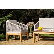  "Канны" лаунж-зона 4-местная из роупа со столиком "Канны" цвета "дуб", основание дуб, роуп бежевый, фото 6 