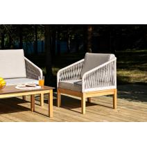  "Канны" лаунж-зона 4-местная из роупа со столиком "Канны" цвета "дуб", основание дуб, роуп бежевый, фото 8 