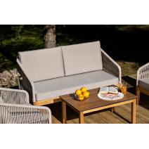  "Канны" лаунж-зона 4-местная из роупа со столиком "Канны" цвета "дуб", основание дуб, роуп бежевый, фото 10 