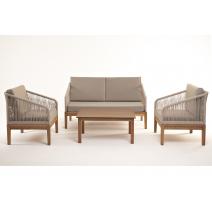  "Канны" лаунж-зона 4-местная из роупа со столиком "Канны" цвета "дуб", основание дуб, роуп бежевый, фото 17 