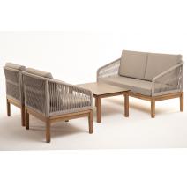  "Канны" лаунж-зона 4-местная из роупа со столиком "Канны" цвета "дуб", основание дуб, роуп бежевый, фото 18 