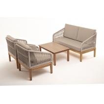  "Канны" лаунж-зона 4-местная из роупа со столиком "Канны" цвета "дуб", основание дуб, роуп бежевый, фото 19 