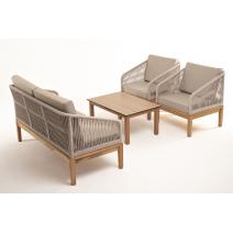  "Канны" лаунж-зона 4-местная из роупа со столиком "Канны" цвета "дуб", основание дуб, роуп бежевый, фото 21 