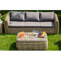  "Кальяри" журнальный столик из искусственного ротанга (гиацинт), цвет соломенный, фото 3 