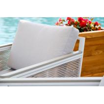  "Сан Ремо" кресло плетеное из роупа садовое, каркас алюминий белый, роуп бежевый, ткань бежевая, фото 13 