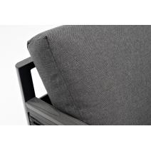  "Сан Ремо" диван 2-местный плетеный из роупа, каркас алюминий темно-серый, роуп серый, ткань серая, фото 4 