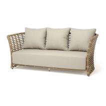  "Валенсия" диван из искусственного ротанга трехместный, цвет соломенный, фото 1 