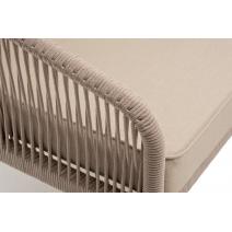  "Канны" правый модуль плетеный из роупа, каркас алюминий белый муар, роуп бежевый круглый, ткань бежевая 15052, фото 5 