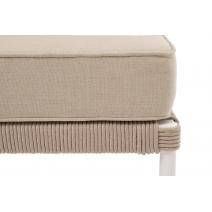  "Канны" правый модуль плетеный из роупа, каркас алюминий белый муар, роуп бежевый круглый, ткань бежевая 15052, фото 6 