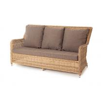  "Гляссе" диван трехместный из искусственного ротанга, цвет соломенный, фото 1 