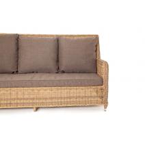  "Гляссе" диван трехместный из искусственного ротанга, цвет соломенный, фото 3 