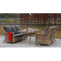  "Гляссе" диван трехместный из искусственного ротанга, цвет соломенный, фото 15 