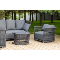  "Лугано" лаунж-зона 5-местная плетеная из роупа (веревки), каркас алюминиевый темно-серый, роуп темно-серый, фото 6 