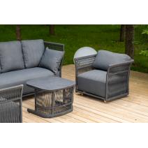  "Лугано" лаунж-зона 5-местная плетеная из роупа (веревки), каркас алюминиевый темно-серый, роуп темно-серый, фото 8 