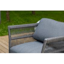  "Лугано" лаунж-зона 5-местная плетеная из роупа (веревки), каркас алюминиевый темно-серый, роуп темно-серый, фото 12 