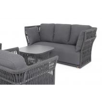  "Лугано" лаунж-зона 5-местная плетеная из роупа (веревки), каркас алюминиевый темно-серый, роуп темно-серый, фото 42 