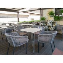  "Руссо" обеденный стол из HPL квадратный 90х90см, цвет молочный, фото 2 