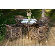  "Сицилия" обеденная группа плетеная, цвет коричневый, фото 1 