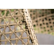  "Флоренция" подвесное кресло-кокон из искусственного ротанга, цвет соломенный с серой подушкой, фото 5 