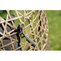  "Флоренция" подвесное кресло-кокон из искусственного ротанга, цвет соломенный с серой подушкой, фото 8 