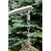  "Флоренция" подвесное кресло-кокон из искусственного ротанга, цвет соломенный с серой подушкой, фото 9 