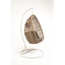  "Флоренция" подвесное кресло-кокон из искусственного ротанга, цвет соломенный с серой подушкой, фото 11 