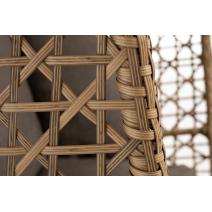  "Флоренция" подвесное кресло-кокон из искусственного ротанга, цвет соломенный с серой подушкой, фото 14 