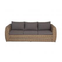  "Кальяри" диван из искусственного ротанга (гиацинт) трехместный, цвет соломенный, фото 2 