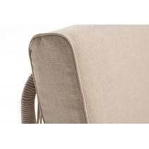  "Канны" левый модуль плетеный из роупа, каркас алюминий белый муар, роуп бежевый круглый, ткань бежевая 15052, фото 5 