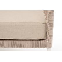  "Канны" левый модуль плетеный из роупа, каркас алюминий белый муар, роуп бежевый круглый, ткань бежевая 15052, фото 6 