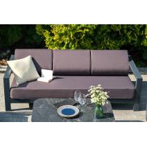  "Гранада" диван 3-местный, каркас алюминий темно-серый (RAL7024) муар, ткань темно-серая 027, фото 5 