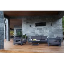  "Гранада" диван 3-местный, каркас алюминий темно-серый (RAL7024) муар, ткань темно-серая 027, фото 8 