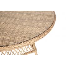  "Эспрессо" плетеный круглый стол, диаметр 118 см, цвет соломенный, фото 3 