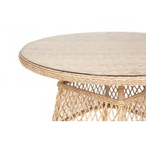  "Эспрессо" плетеный круглый стол, диаметр 118 см, цвет соломенный, фото 4 