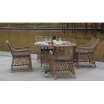  "Эспрессо" плетеный круглый стол, диаметр 118 см, цвет соломенный, фото 5 