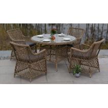  "Эспрессо" плетеный круглый стол, диаметр 118 см, цвет соломенный, фото 6 