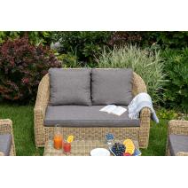  "Кон Панна" диван из искусственного ротанга двухместный, цвет соломенный, фото 7 