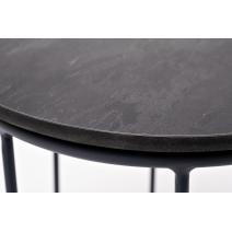  "Эквадор" журнальный стол из HPL круглый Ø40 H55, каркас из алюминия темно-серый (RAL 7024) муар, цвет столешницы "серый гранит", фото 3 