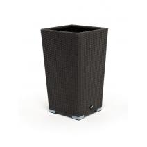  "Капучино" кашпо для цветов плетеное из искусственного ротанга, цвет коричневый, фото 1 