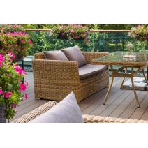  "Капучино" диван из искусственного ротанга двухместный, цвет соломенный, фото 7 