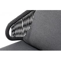  "Милан" лаунж-зона 5-местная плетеная из роупа (веревки), каркас алюминиевый серый, роуп темно-серый, фото 3 