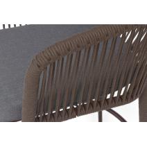  "Марсель" стул барный плетеный из роупа, каркас из стали коричневый (RAL8016) муар, роуп коричневый круглый, ткань темно-серая 027 NEW, фото 7 