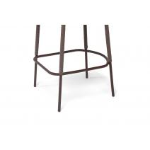  "Марсель" стул барный плетеный из роупа, каркас из стали коричневый (RAL8016) муар, роуп коричневый круглый, ткань темно-серая 027 NEW, фото 8 