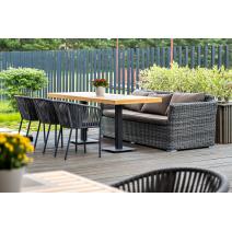  "Капучино" диван из искусственного ротанга трехместный, цвет графит, фото 5 