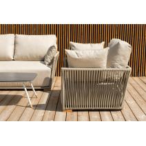  "Форли" лаунж-зона 4-местная плетеная из роупа (веревки), каркас алюминиевый светло-серый, роуп серо-коричневый, фото 5 