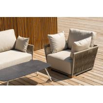  "Форли" лаунж-зона 4-местная плетеная из роупа (веревки), каркас алюминиевый светло-серый, роуп серо-коричневый, фото 10 