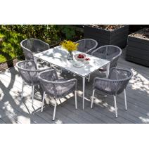  "Малага" обеденный стол из HPL 140х80см, цвет молочный, каркас белый, фото 8 